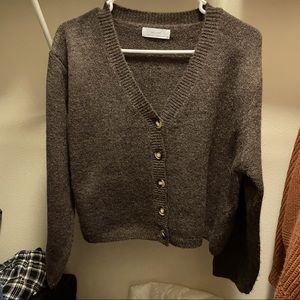Oak+Fort Cropped Cardigan Coffee